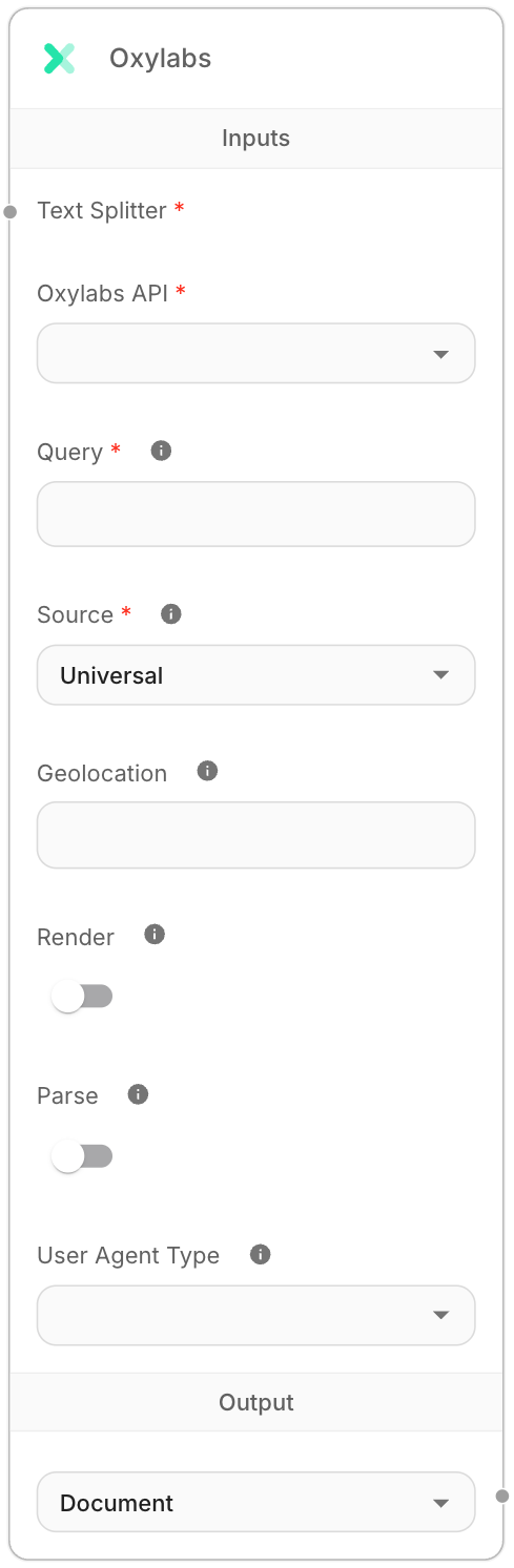 <p>Oxylabs Docuemnt Loader Node</p>