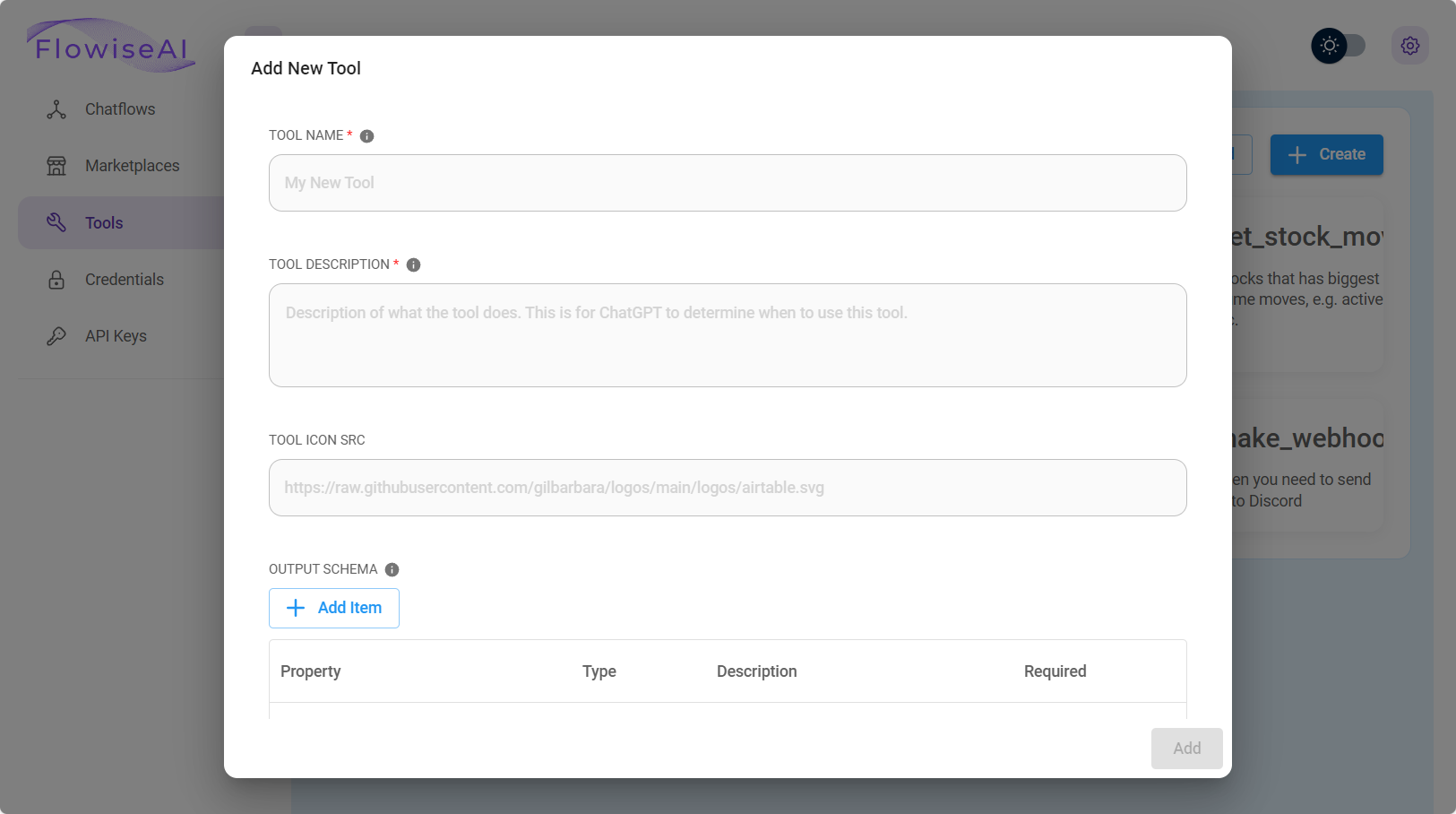 Creating tool in Ciniter