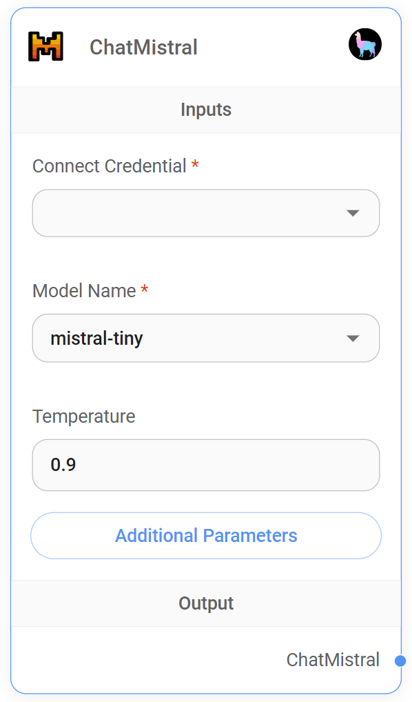 <p>ChatMistral Node</p>